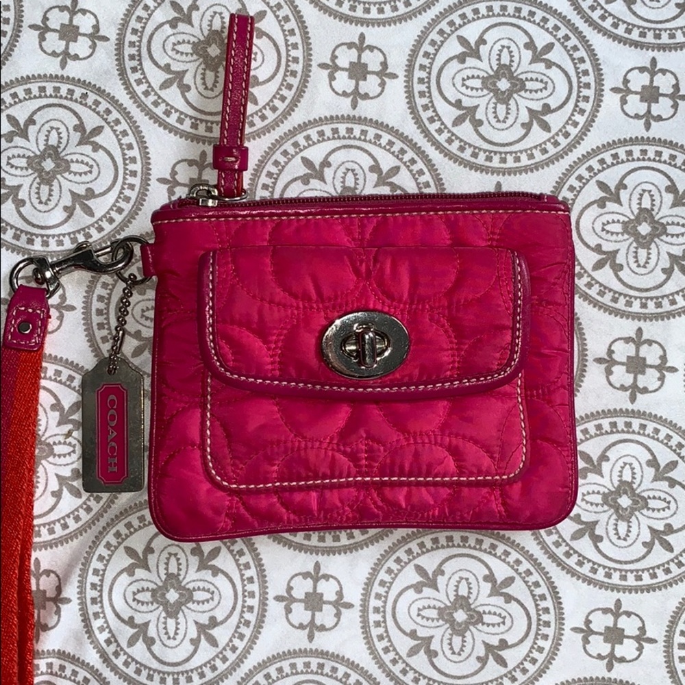 Pink Coach wristlet